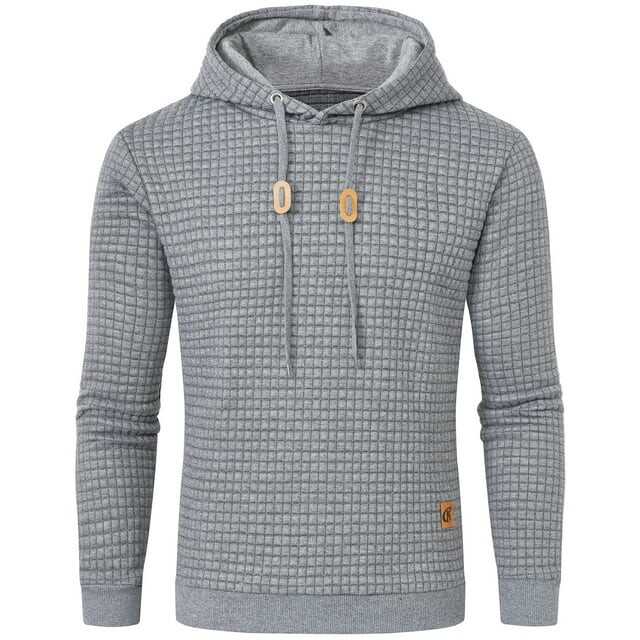 Tyhengta Men's Casual Pullover Hoodies Long Sleeve Hooded Sweatshirts Lightgray L