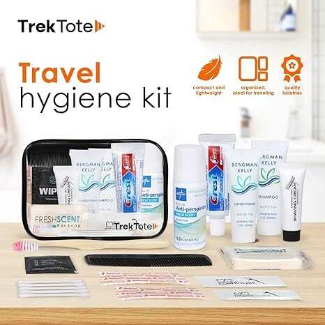 TrekTote 15-Piece Travel Toiletry Convenience Kit - Personal Care Travel Hygiene Essentials Bag with Unisex Toiletries. TSA-Approved Travel Size Kit for Men and Women with Essential Toiletries.