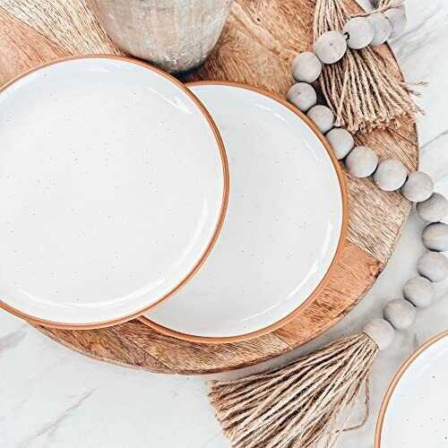 Mora Ceramic Plates Set 7.8 in - Set of 6 - The Dessert Salad Appetizer Small...