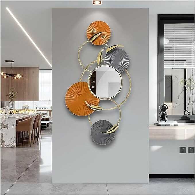 famlycokli Large Round Mirror for Living Room 39"x 20" Metal Wall Mirrors, Wall Mounted Decorative Gold Round Mirrors for Entrance, Bedroom