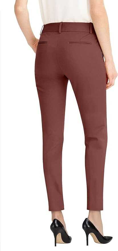 Hybrid & Company Womens Super Comfy Flat Front Stretch Trousers Chino Pants