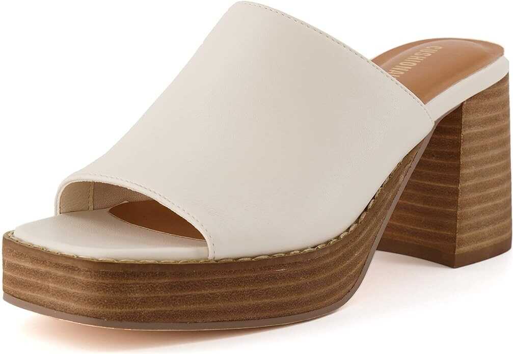 CUSHIONAIRE Women's Keeper soft one band Heel Sandal +Memory Foam, Wide Widths Available