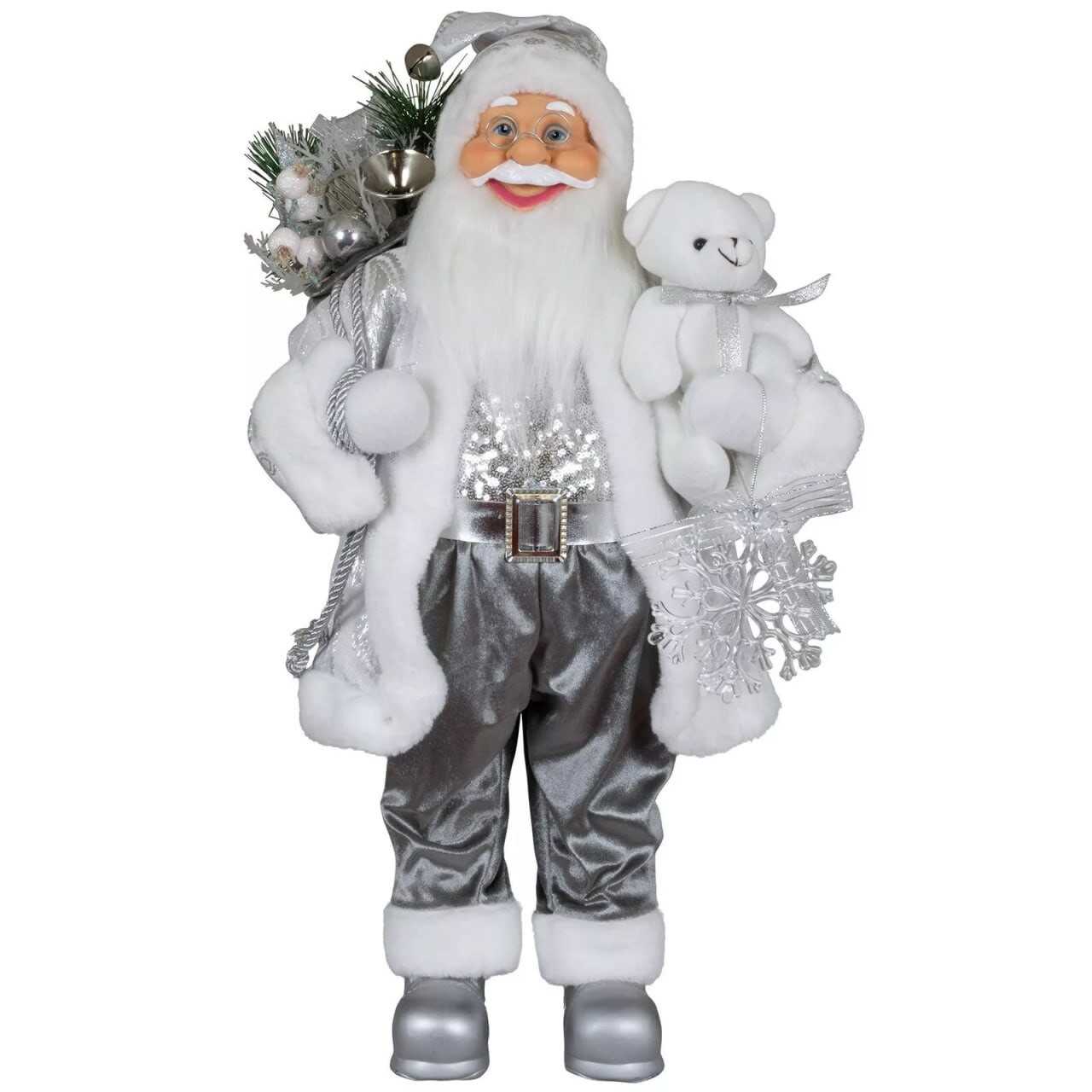 Santa Claus figure Santa 60 cm large with gifts & teddy decoration Ola