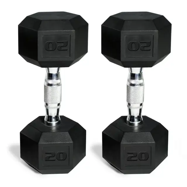 CAP Barbell, 20lb Coated Rubber Hex Dumbbell, Pair
