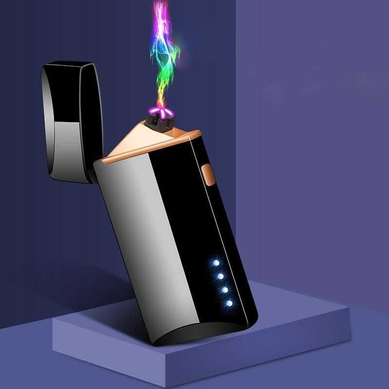 Flameless Electric Mini Metal USB Arc Cigarette Lighter Windproof Led For Men