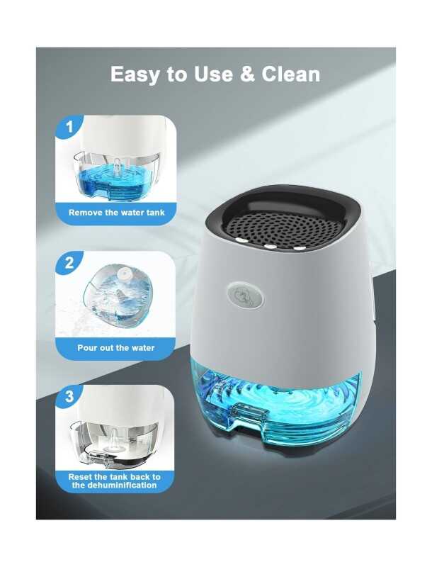 Dehumidifiers:Portable Dehumidifier for Home, Bedroom, Bathroom 35OZ Small De...