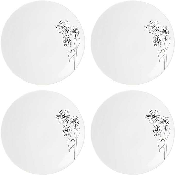 KATE SPADE Ks Garden Doodle 4Pc Dinner Plate, 7.15,White