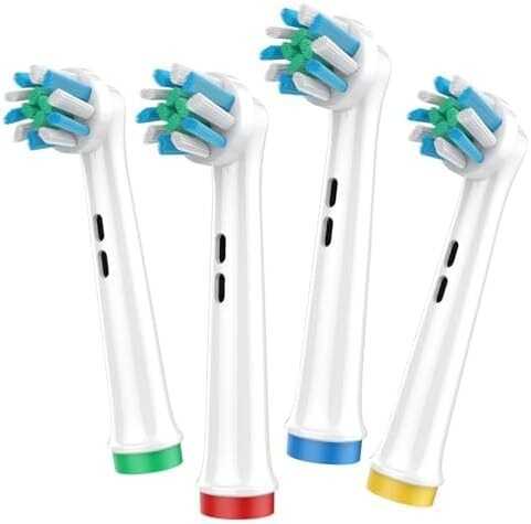 Professional Electric Toothbrush Replacement Brushheads for Family Gum Care, Twisted & Angled Bristles for Deeper Plaque Removal Case, 4Count